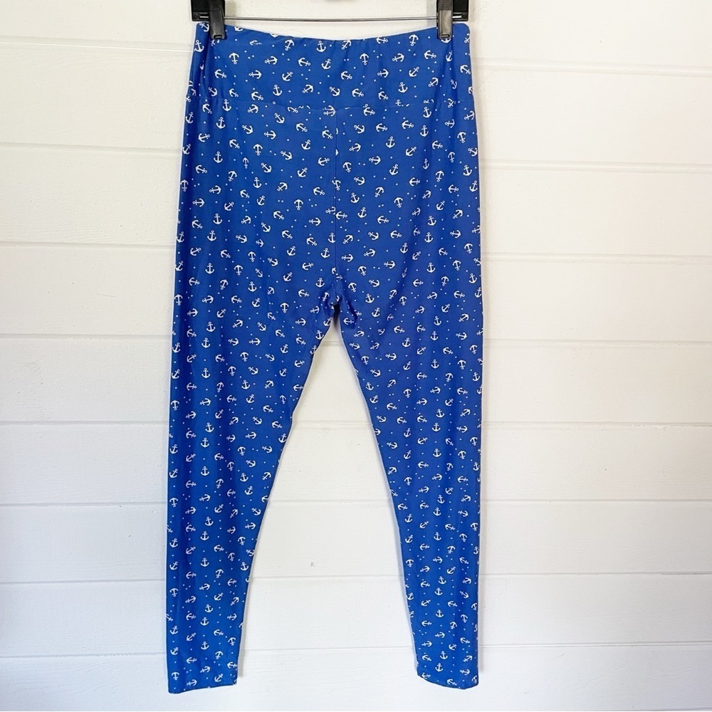 Lularoe High Rise Blue White Anchor Size Tall-Curvy (12-18) - Picture 3 of 4